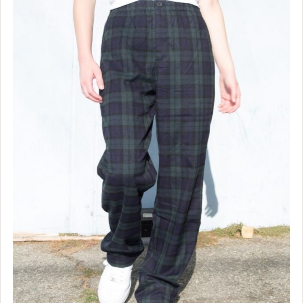 BRANDY MELVILLE Tilden High Rise Plaid Flannel Straight Leg Pants